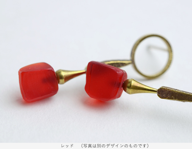 ご予約】konpeki ピアス 真鍮xガラス （リング）｜恵文社一乗寺